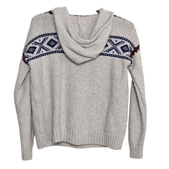 Madewell Fair Isle Hooded Sweater Size Small Alpaca - Picture 3 of 5